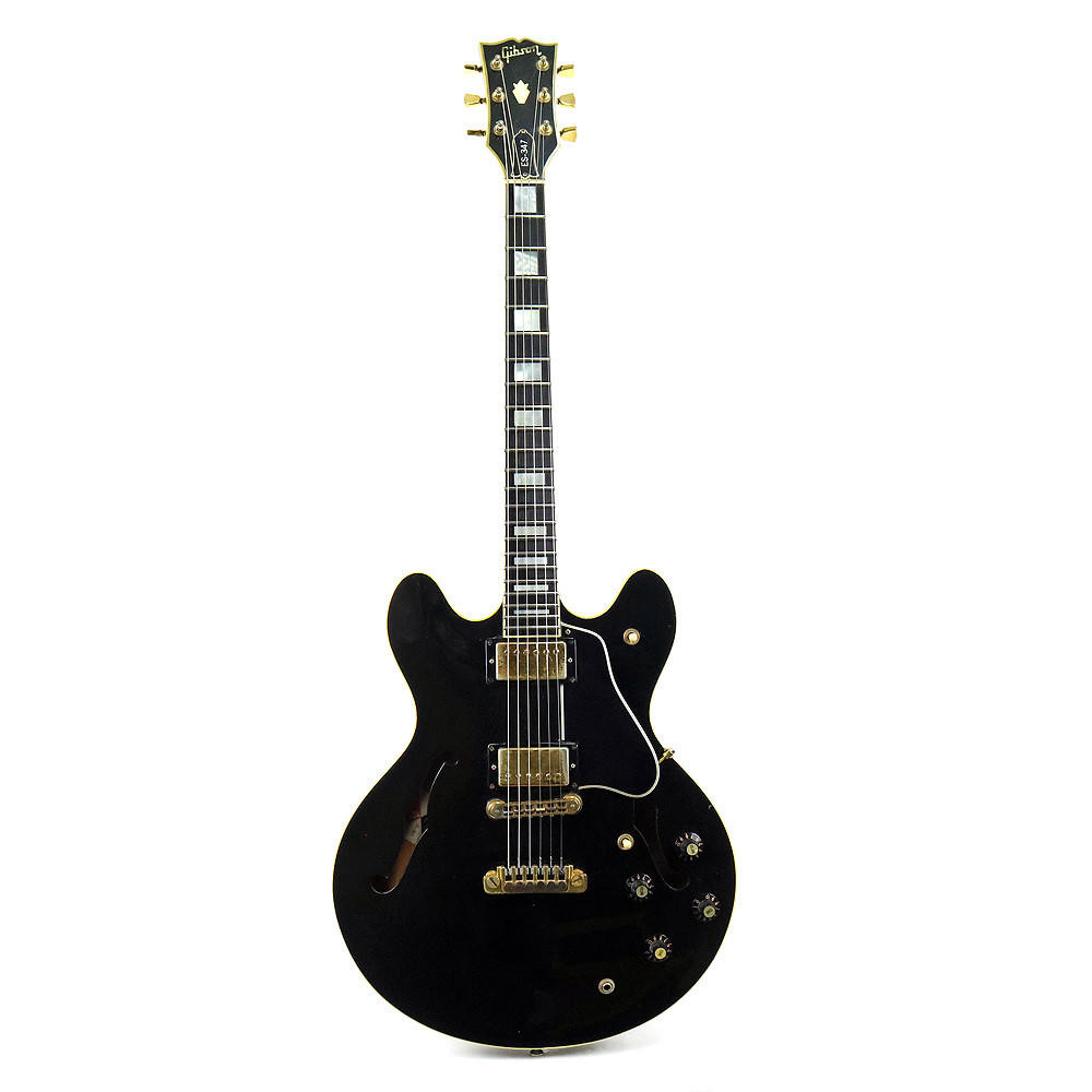 Vintage 1979 Gibson ES-347 Electric Guitar Ebony Finish | Cream