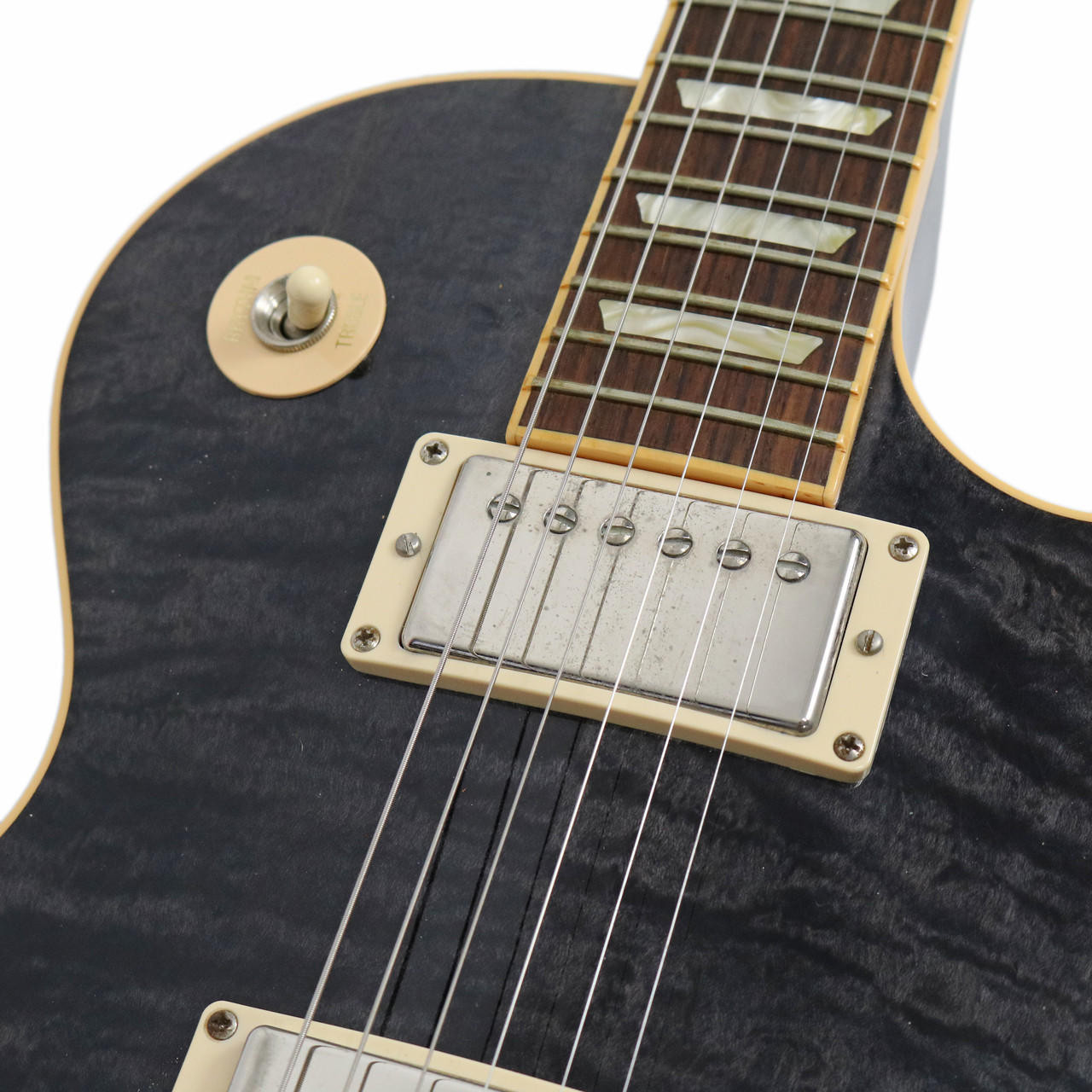 2006 Gibson Les Paul Standard Electric Guitar Charcoal Flame