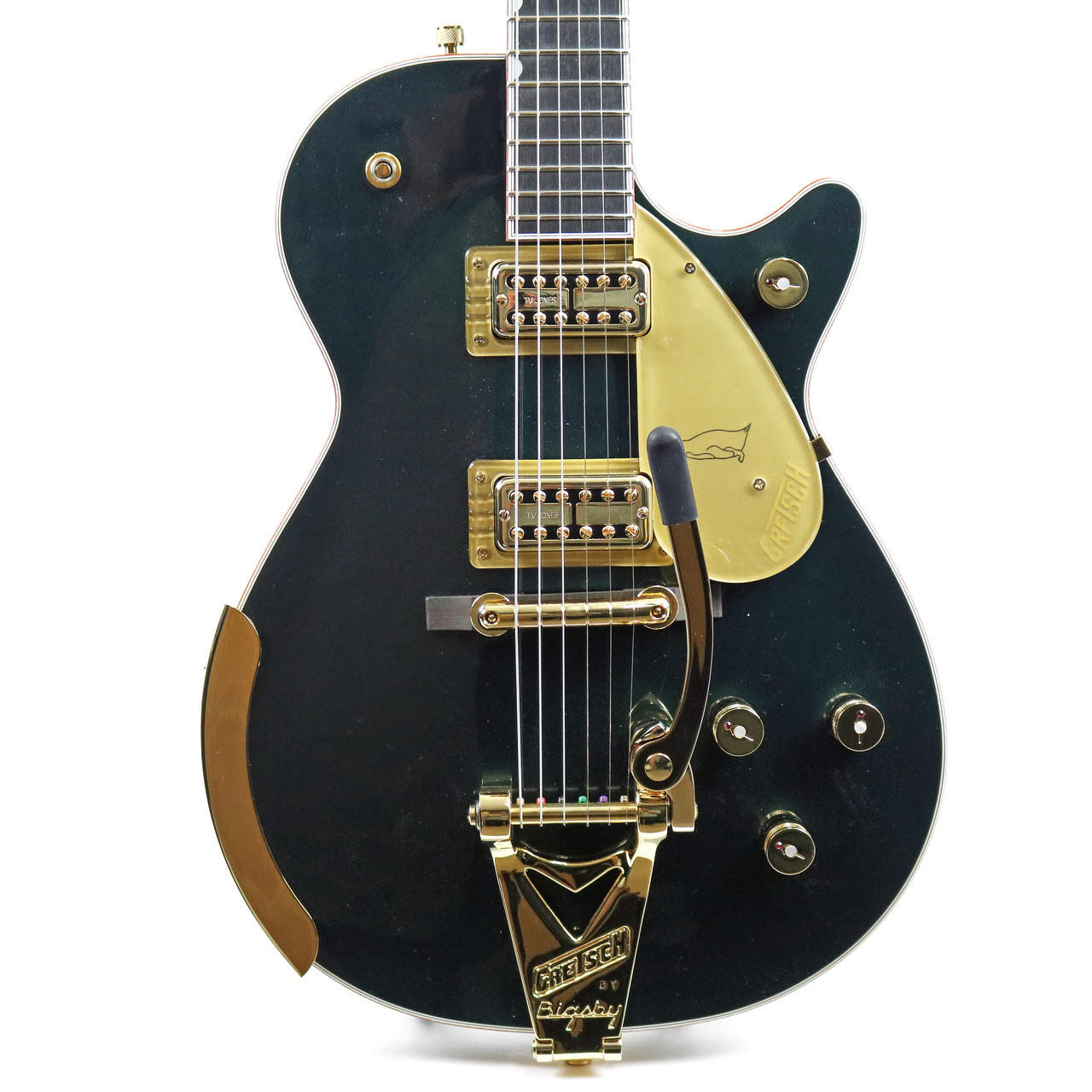 Gretsch G6134T-CDG Cadillac Green Penguin in with TV Jones | Cream