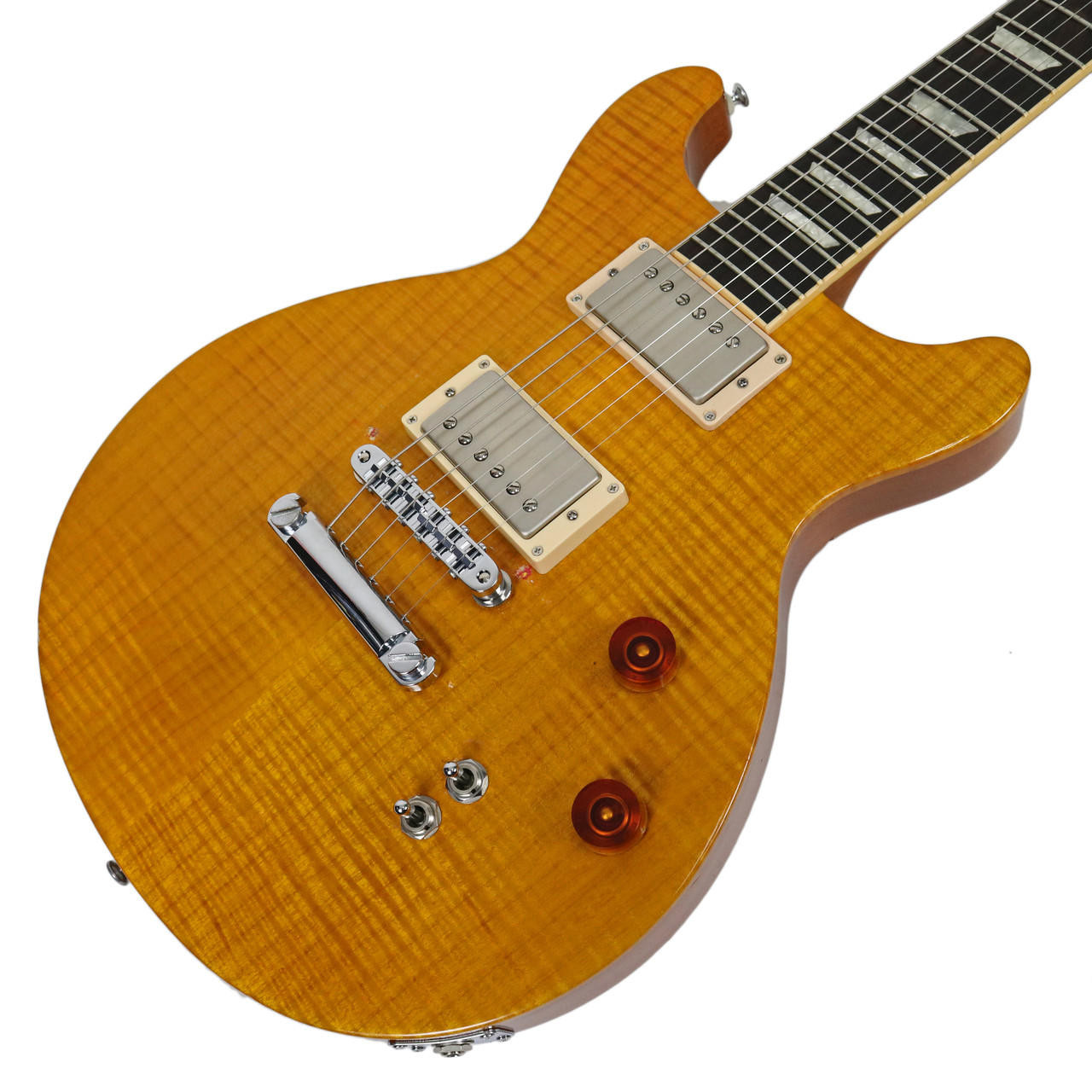 1998 Gibson Les Paul DC Standard Double Cutaway Amber Flame Finish