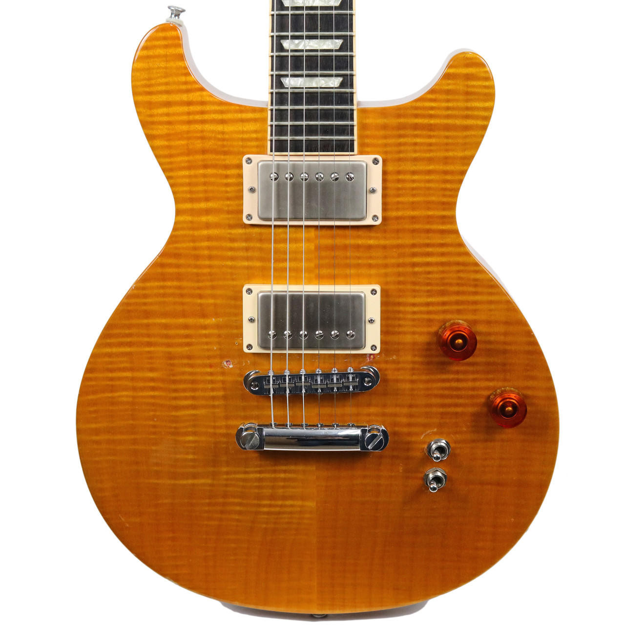 1998 Gibson Les Paul DC Standard Double Cutaway Amber Flame Finish