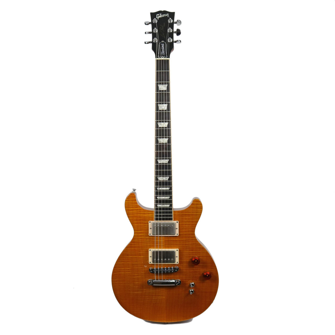 1998 Gibson Les Paul DC Standard Double Cutaway Amber Flame Finish