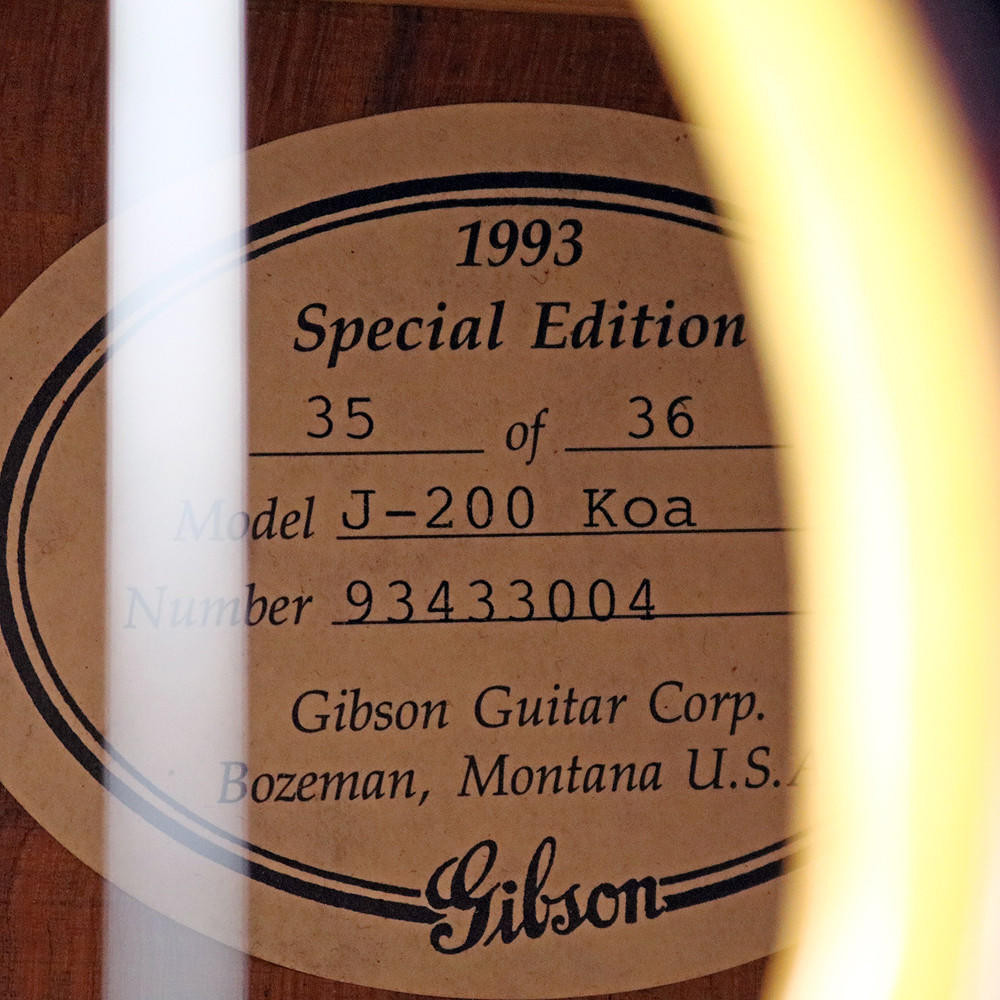 1993 Gibson Special Edition International Collector Series J-200