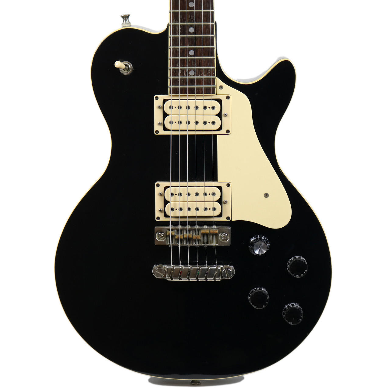 Vintage 1980 Ibanez PF-150 Electric Guitar Black Finish | Cream
