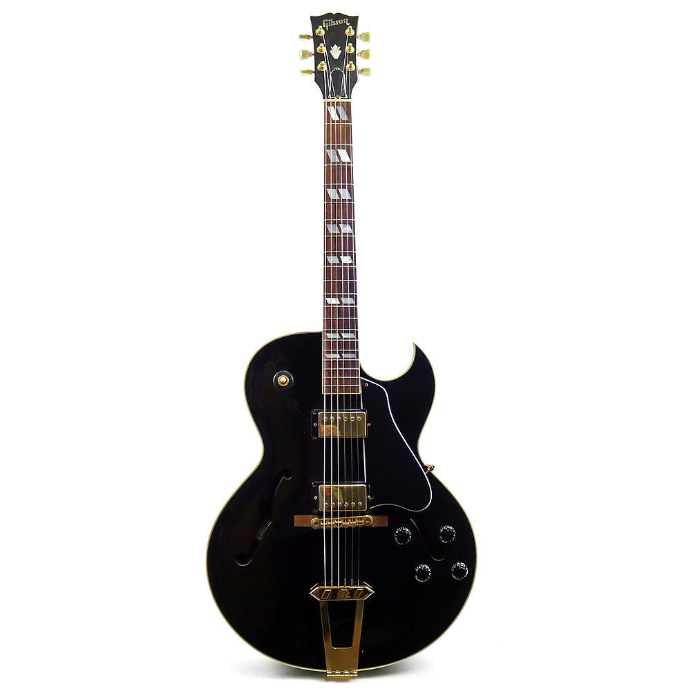 Vintage 1988 Gibson ES-175D Electric Guitar Ebony Finish | Cream