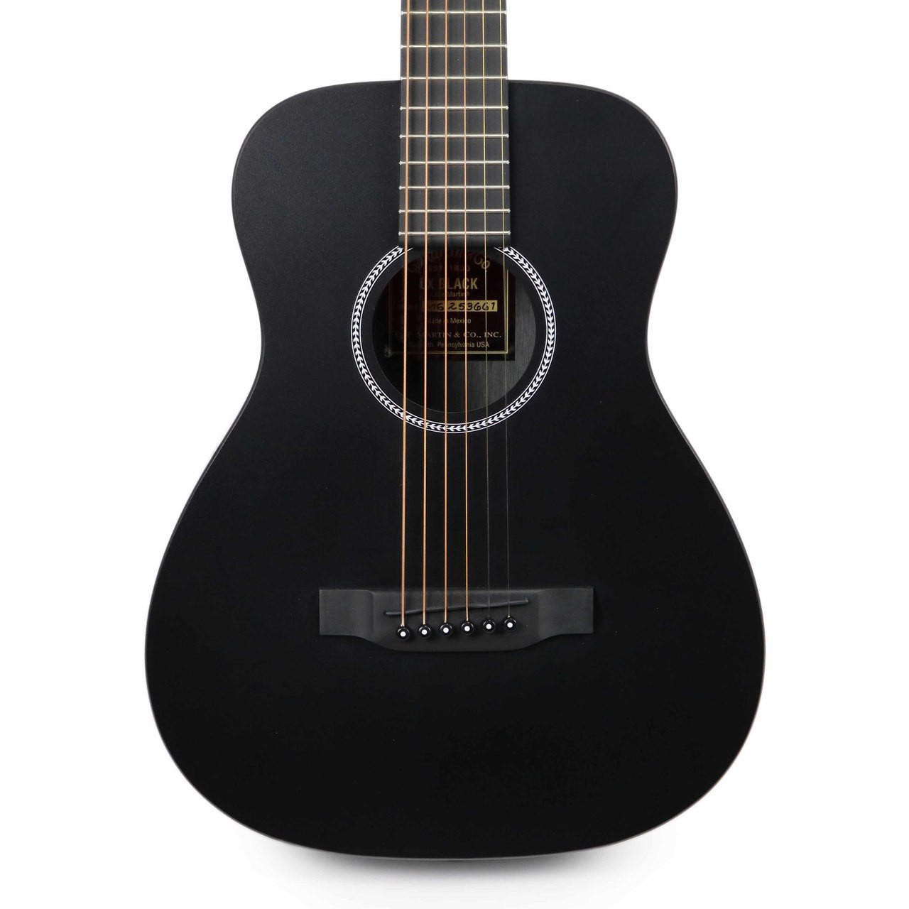 Martin LX Black Little Martin Travel Acoustic Guitar in Jett Black 