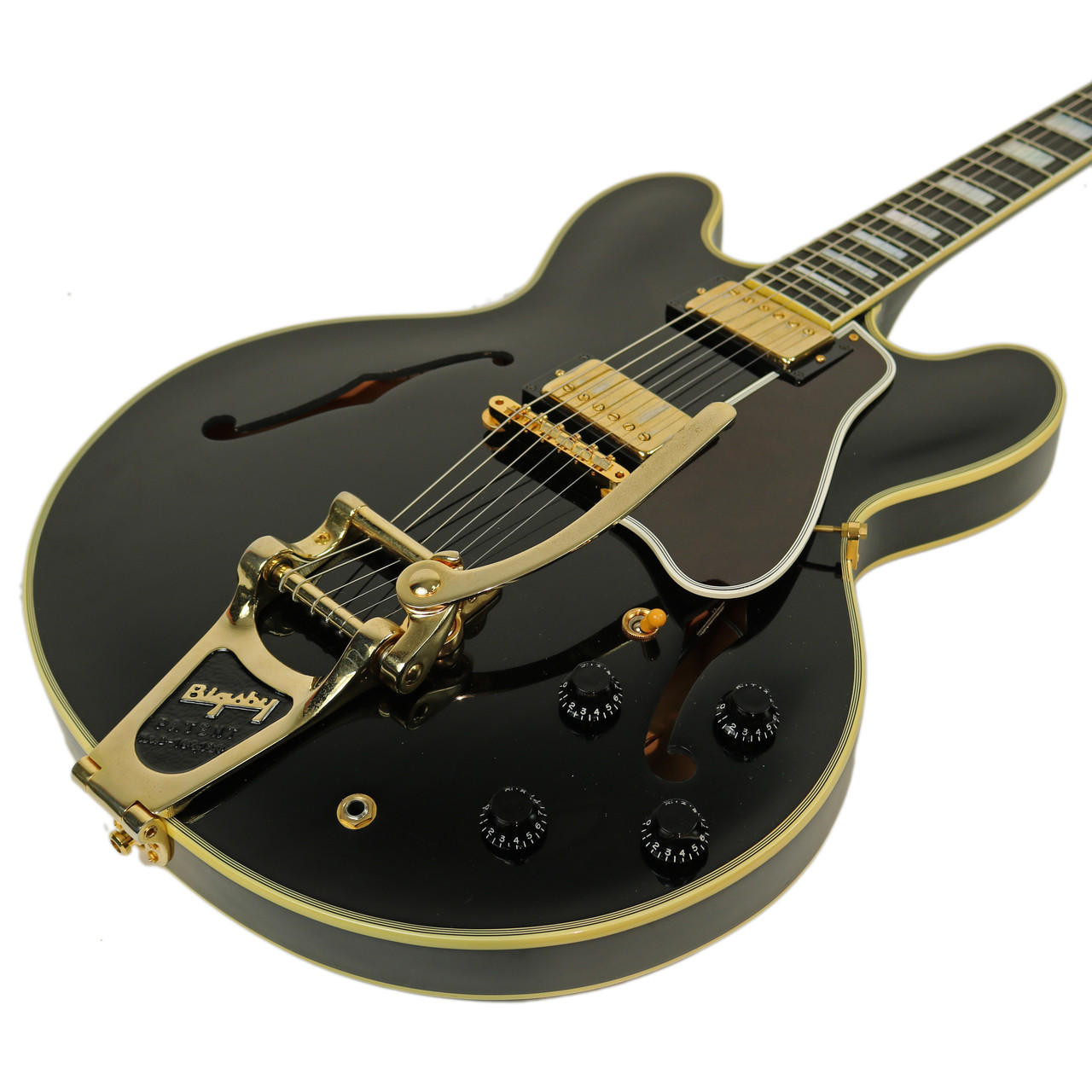 2008 Gibson Custom Shop ES-355 Ebony w/ Factory Bigsby | Cream