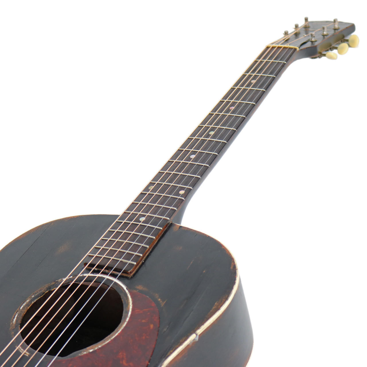 Vintage 1945 Gibson LG-2 Banner Acoustic Guitar Black | Cream City 