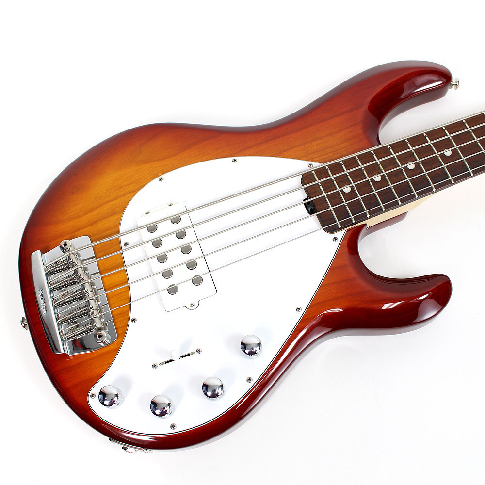 Music Man Stingray 5 String Electric Bass Honeyburst Single Pickup