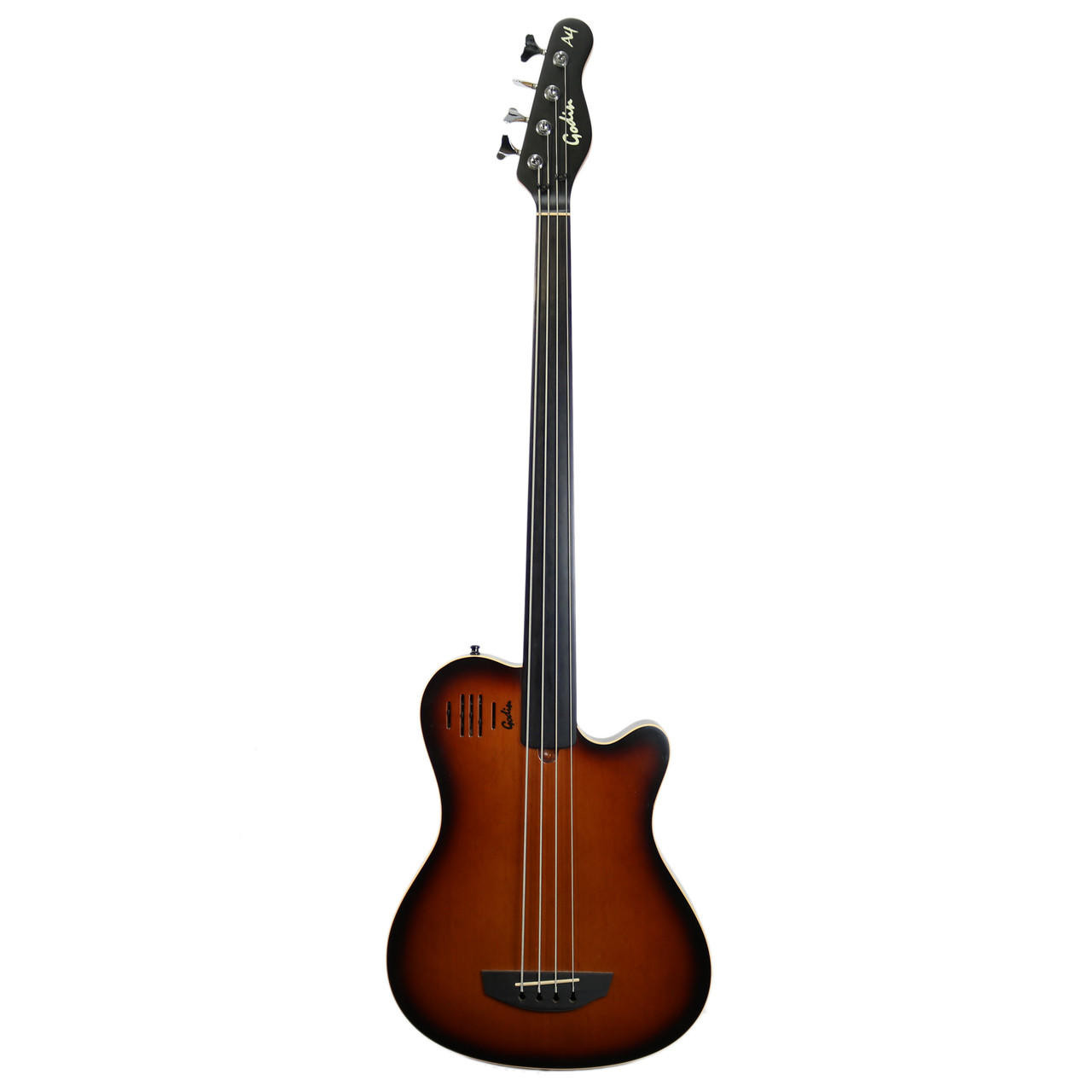 1999 Godin A4 Fretless Semi-Acoustic Electric Bass Sunburst
