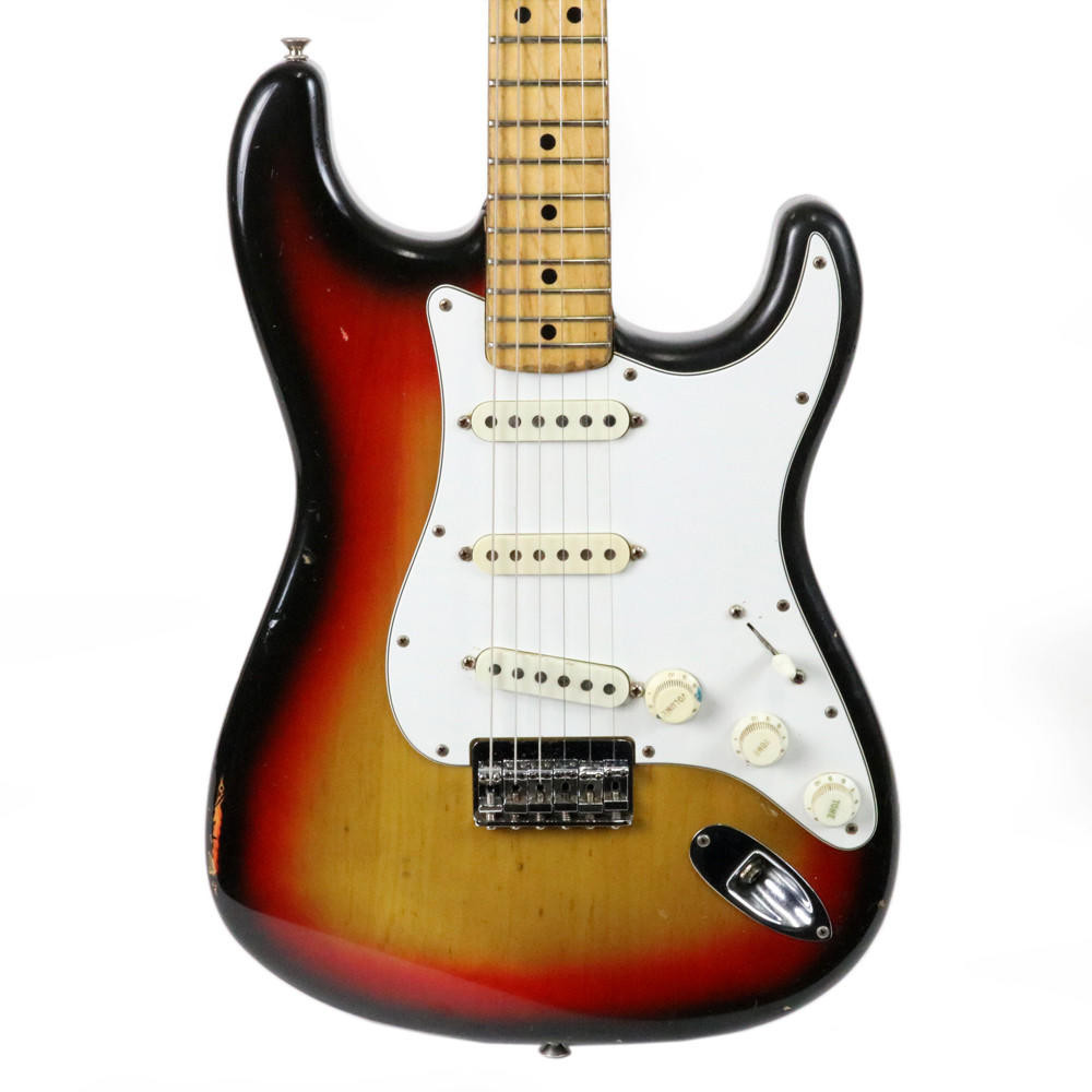 Vintage 1975 Fender Stratocaster Hardtail Electric Guitar Sunburst
