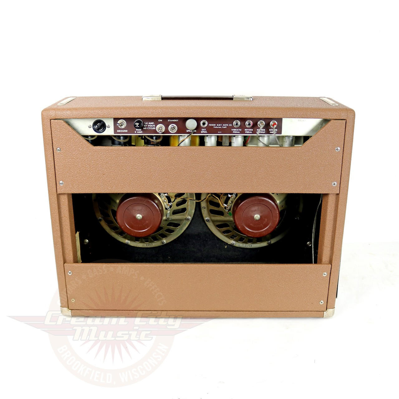 Vintage 1963 Fender Vibroverb 35W 2x10 Tube Combo Amp Brownface