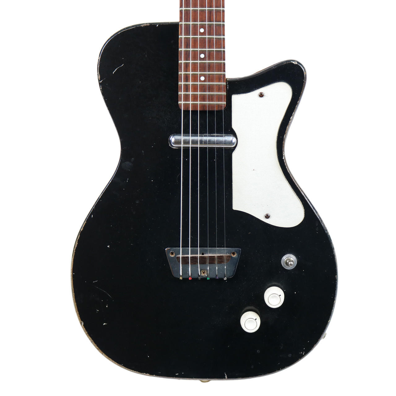 Vintage 1960 Silvertone Model 1417 Electric Guitar Black Finish