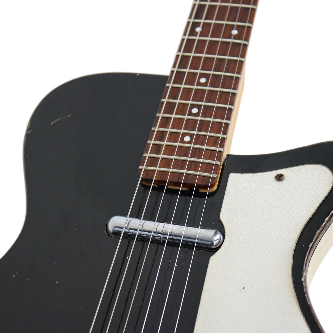 Vintage 1960 Silvertone Model 1417 Electric Guitar Black Finish