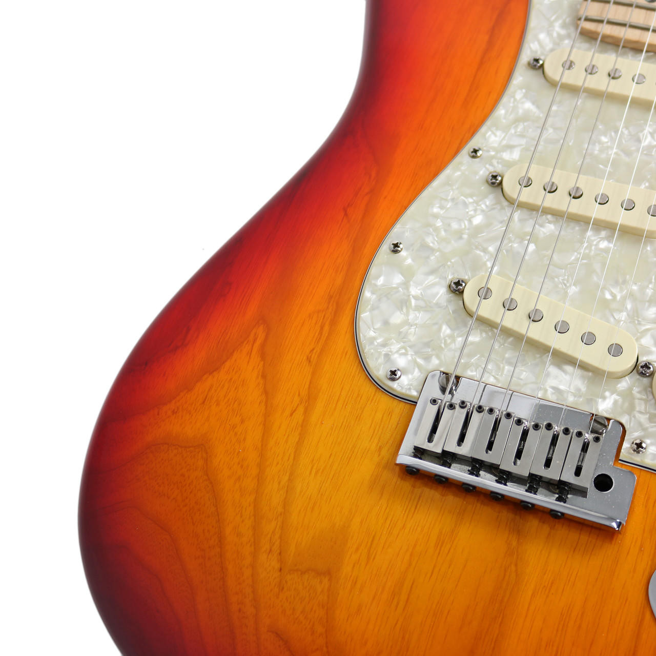 2009 Fender American Deluxe Stratocaster Cherry Sunburst | Cream