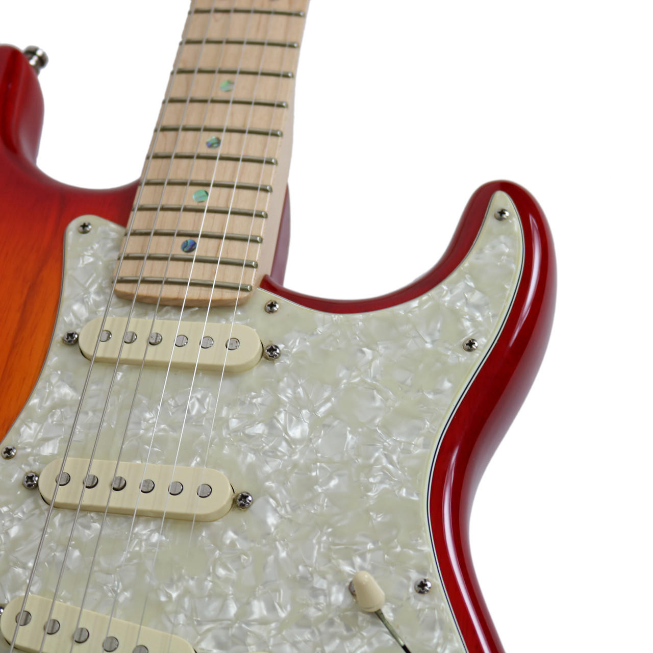 2009 Fender American Deluxe Stratocaster Cherry Sunburst | Cream