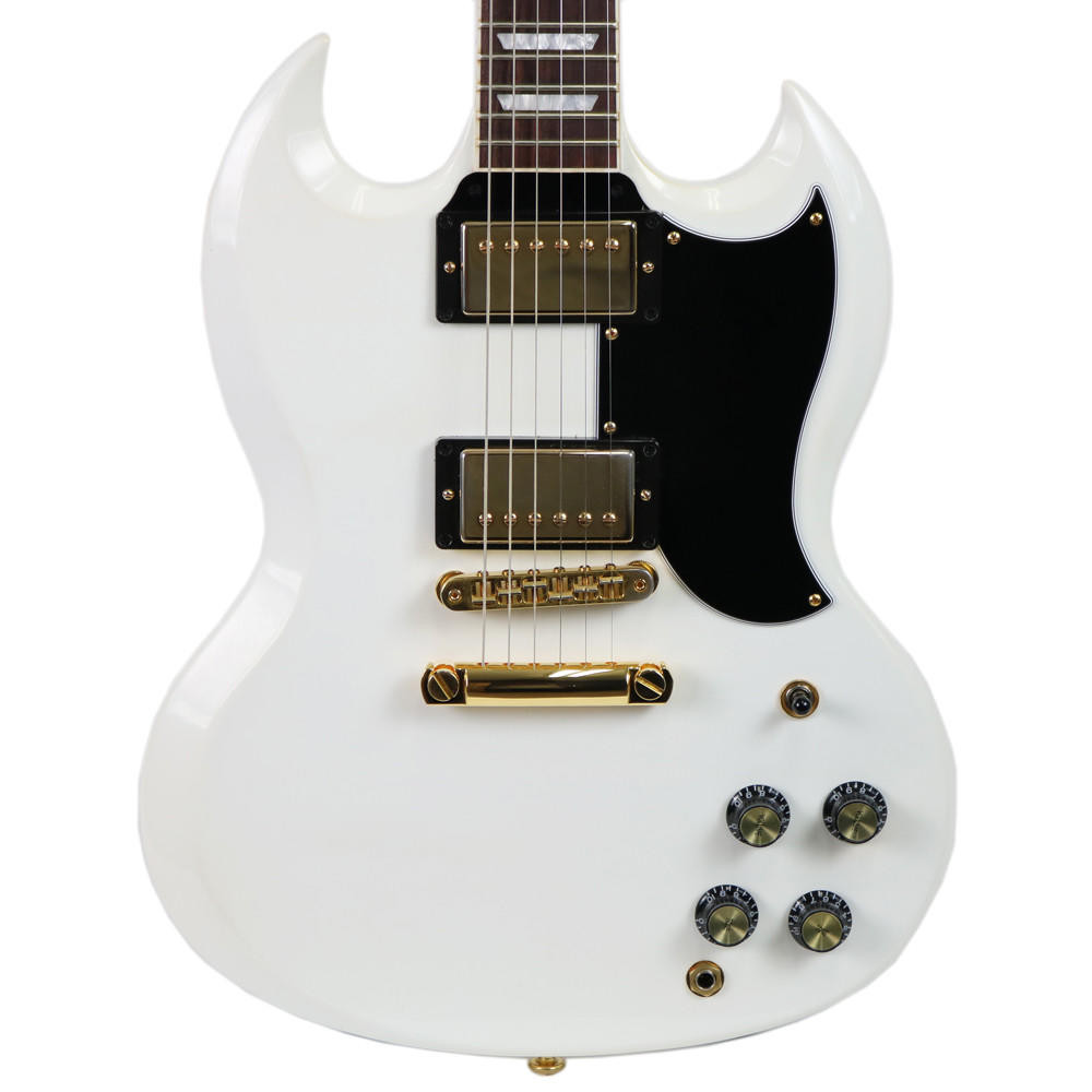 2017 Gibson SG Standard Gold Series Electric Guitar Alpine White