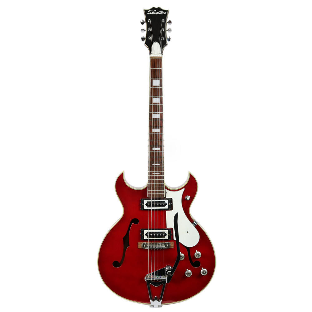 Vintage Silvertone Model 319 14609 Hollow Body Electric Guitar Red