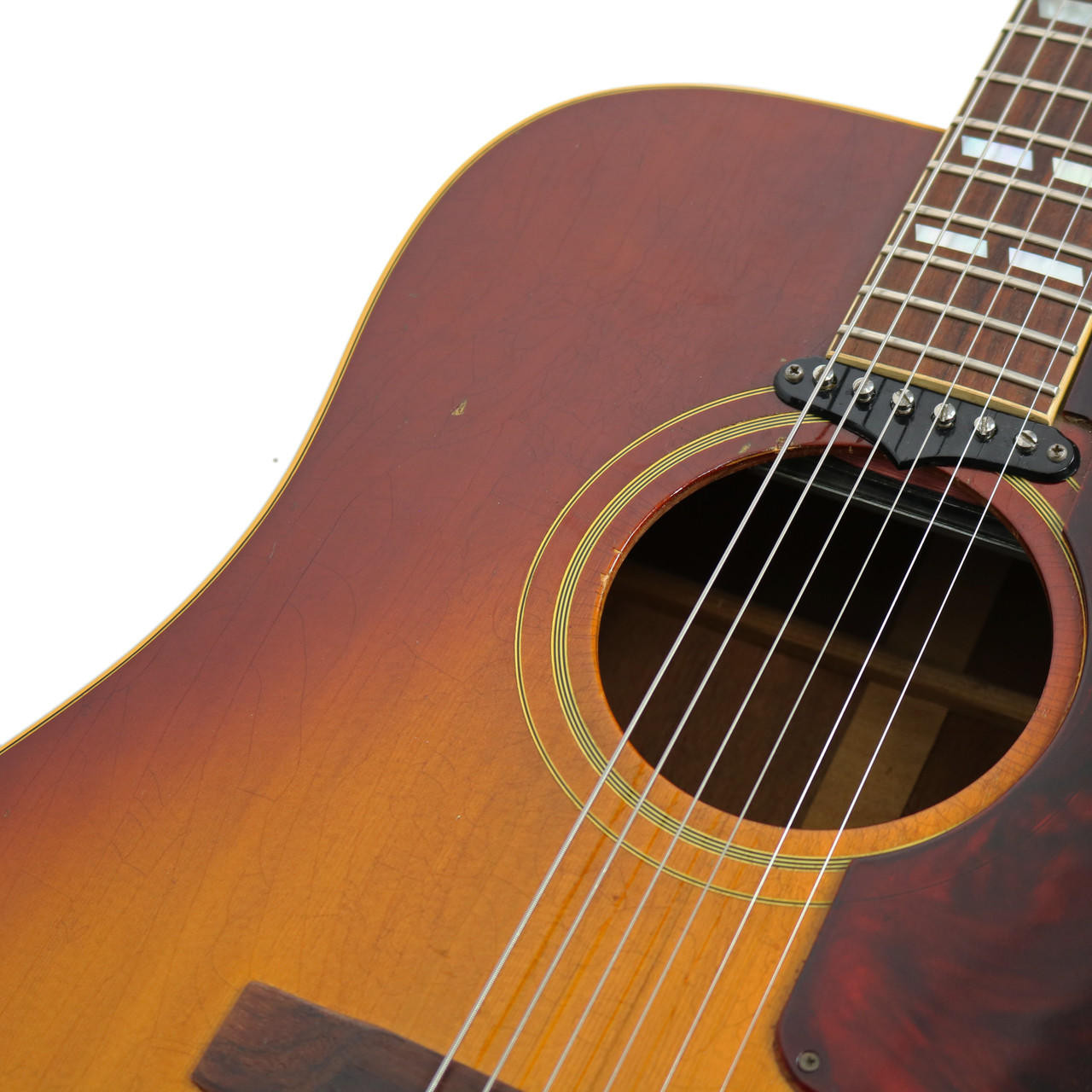 Vintage 1969 Gibson J-160E Acoustic Electric Guitar Sunburst