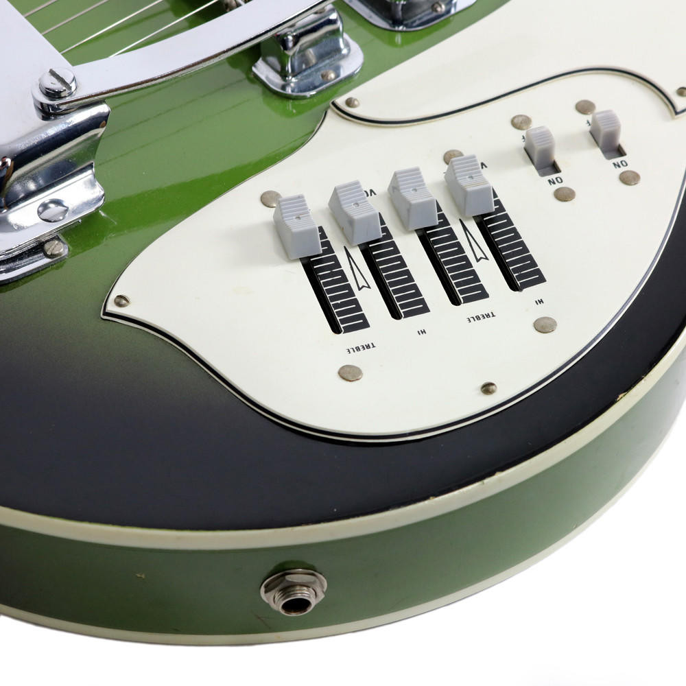Vintage 1970 Harmony H-82G Rebel Electric Guitar Avocado