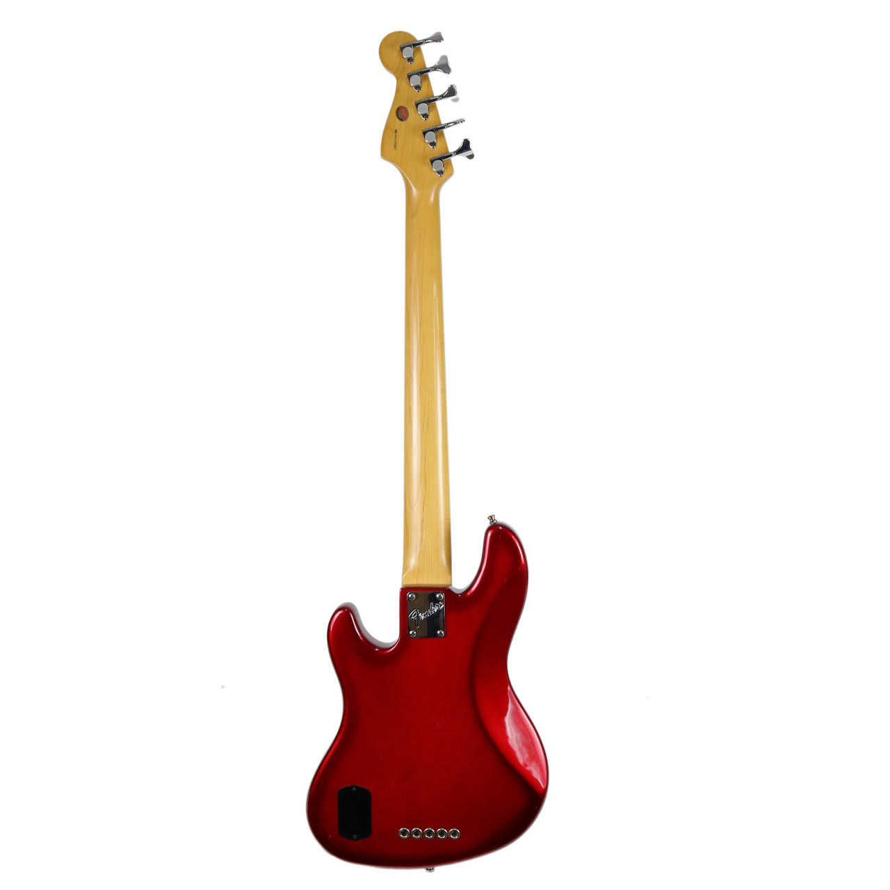 1996 Fender American Deluxe Jazz Bass V Candy Apple Red | Cream