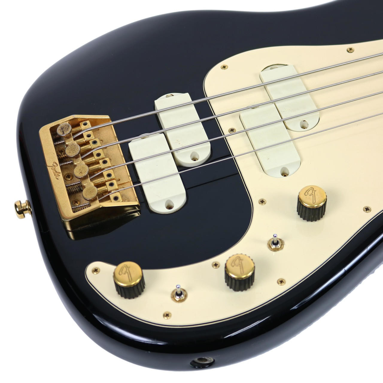 Vintage 1984 Fender Precision Bass Gold Elite II Black Finish