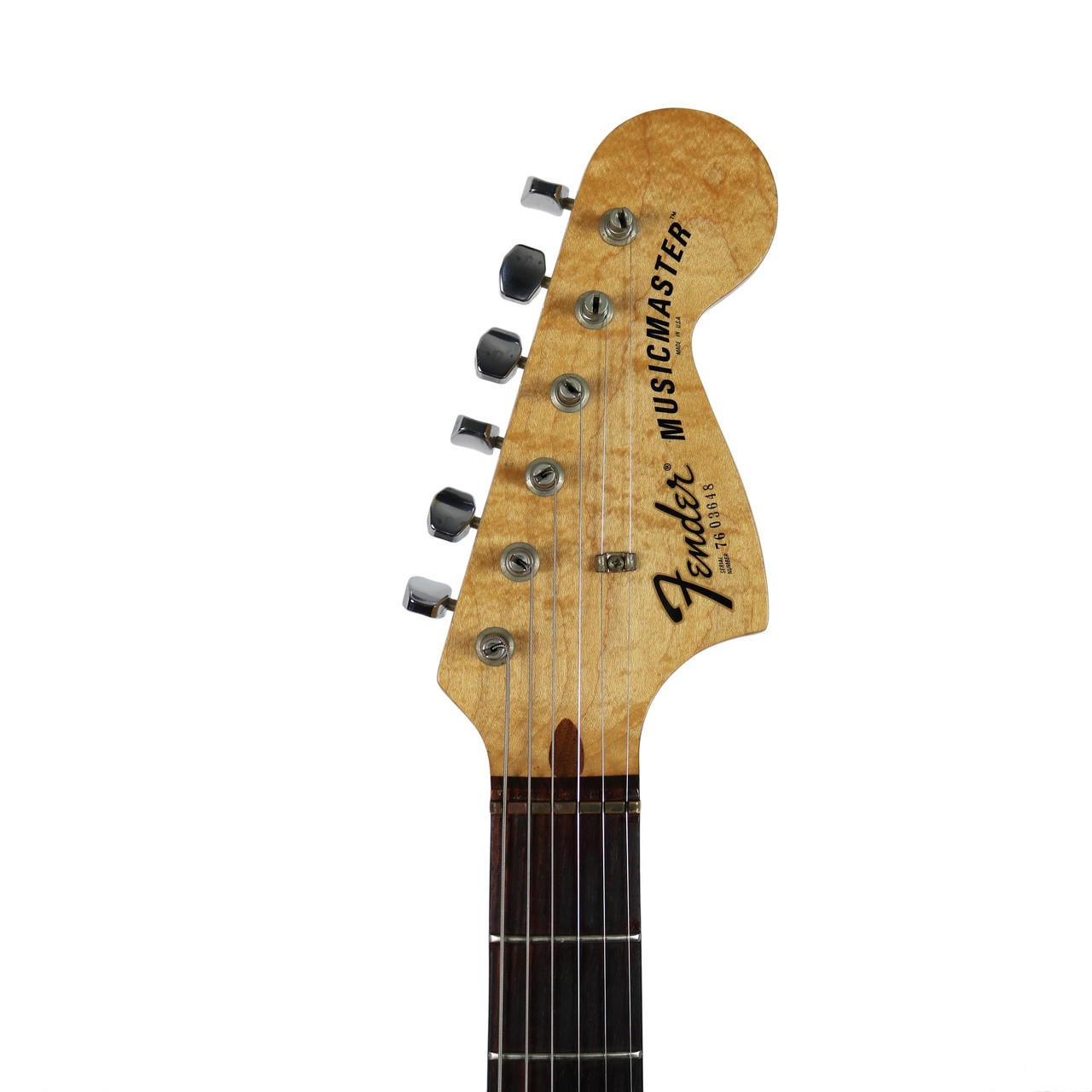 Vintage 1976 Fender Musicmaster Electric Guitar Black Finish