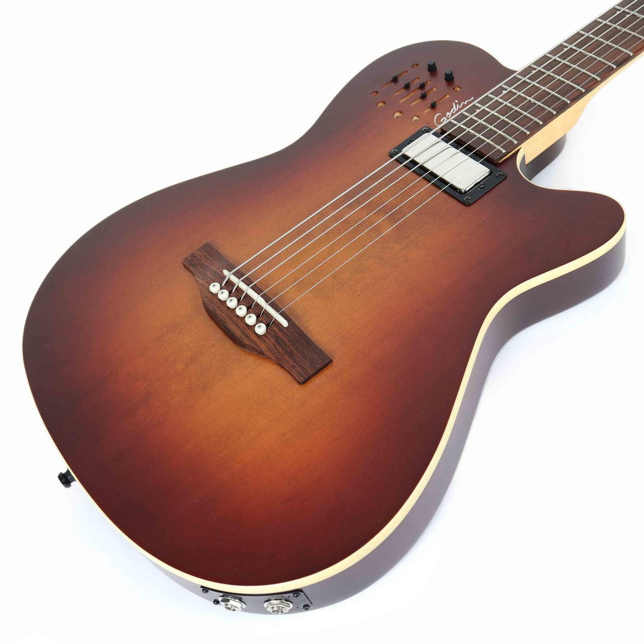 Godin A6 Ultra Baritone Acoustic Electric Guitar in Burnt Amber