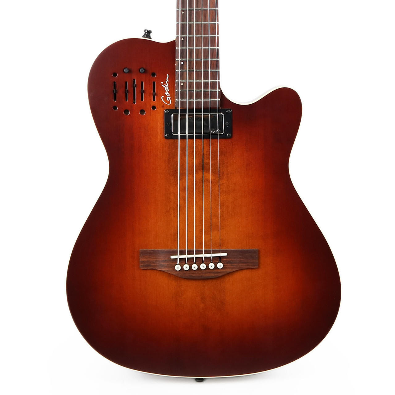Godin A6 Ultra Baritone Acoustic Electric Guitar in Burnt Amber