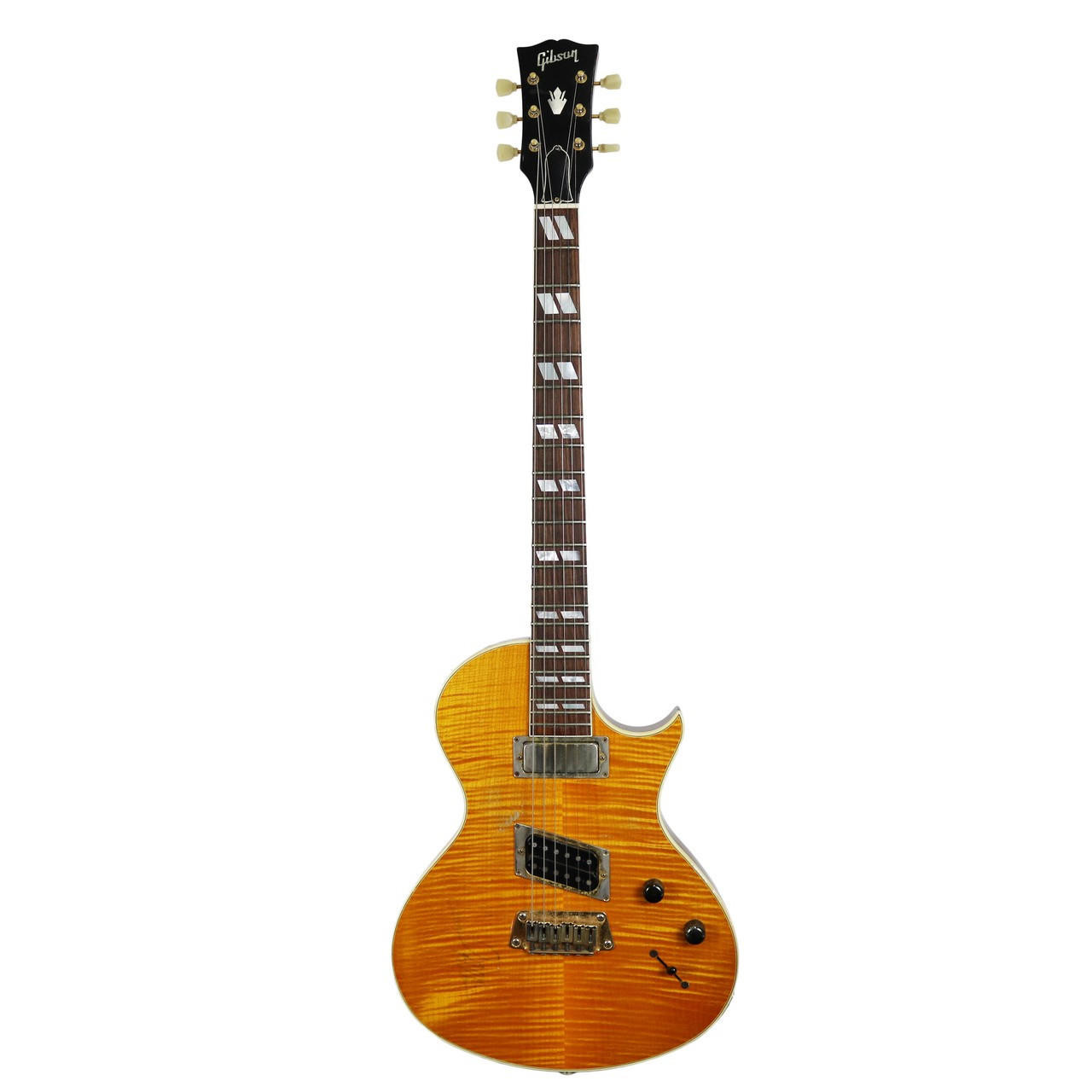 Used 1994 Gibson Nighthawk Standard Amber Flame Top Finish | Cream