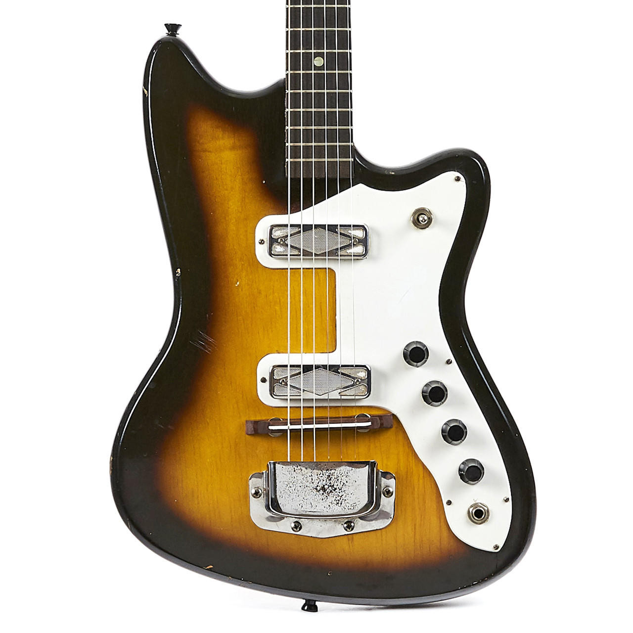 Vintage 1964 Silvertone Bobkat Electric Guitar Sunburst Finish