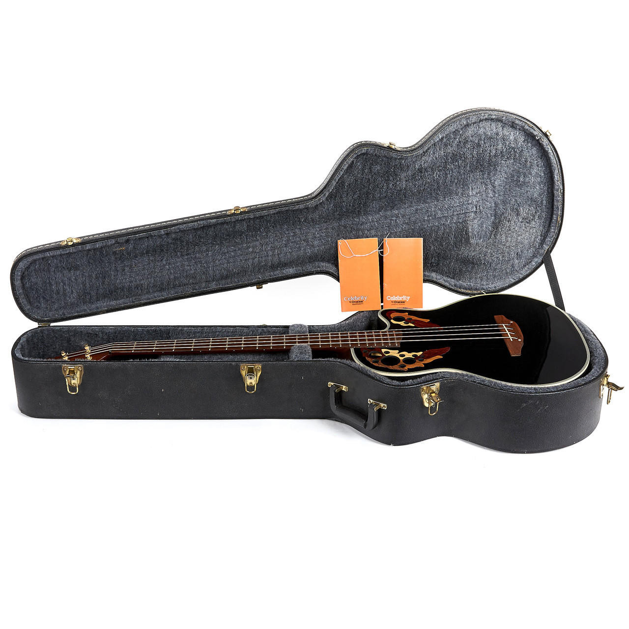1993 Ovation Celebrity Deluxe CC274 Acoustic Electric Bass Black