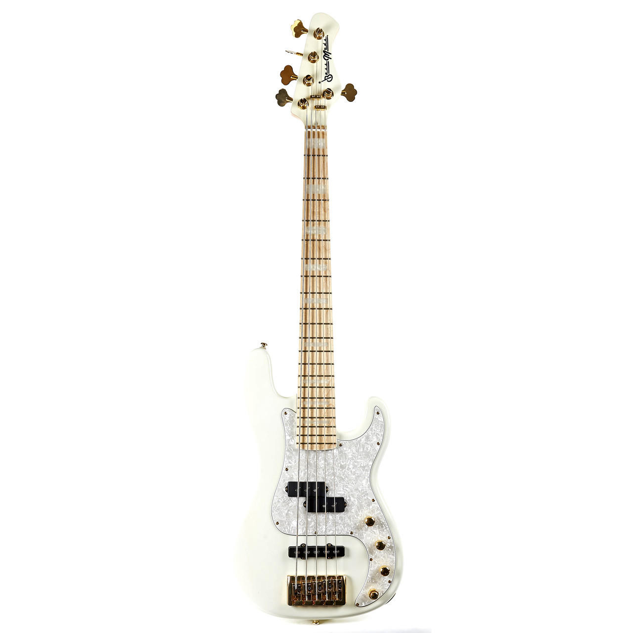 Used Bass Mods 5-String P/J Bass White 2017 | Cream City Music