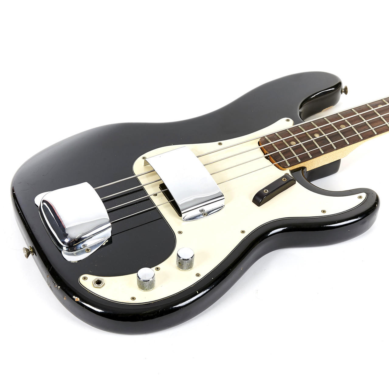 Vintage Fender Precision Bass Custom Color Black 1969 | Cream City