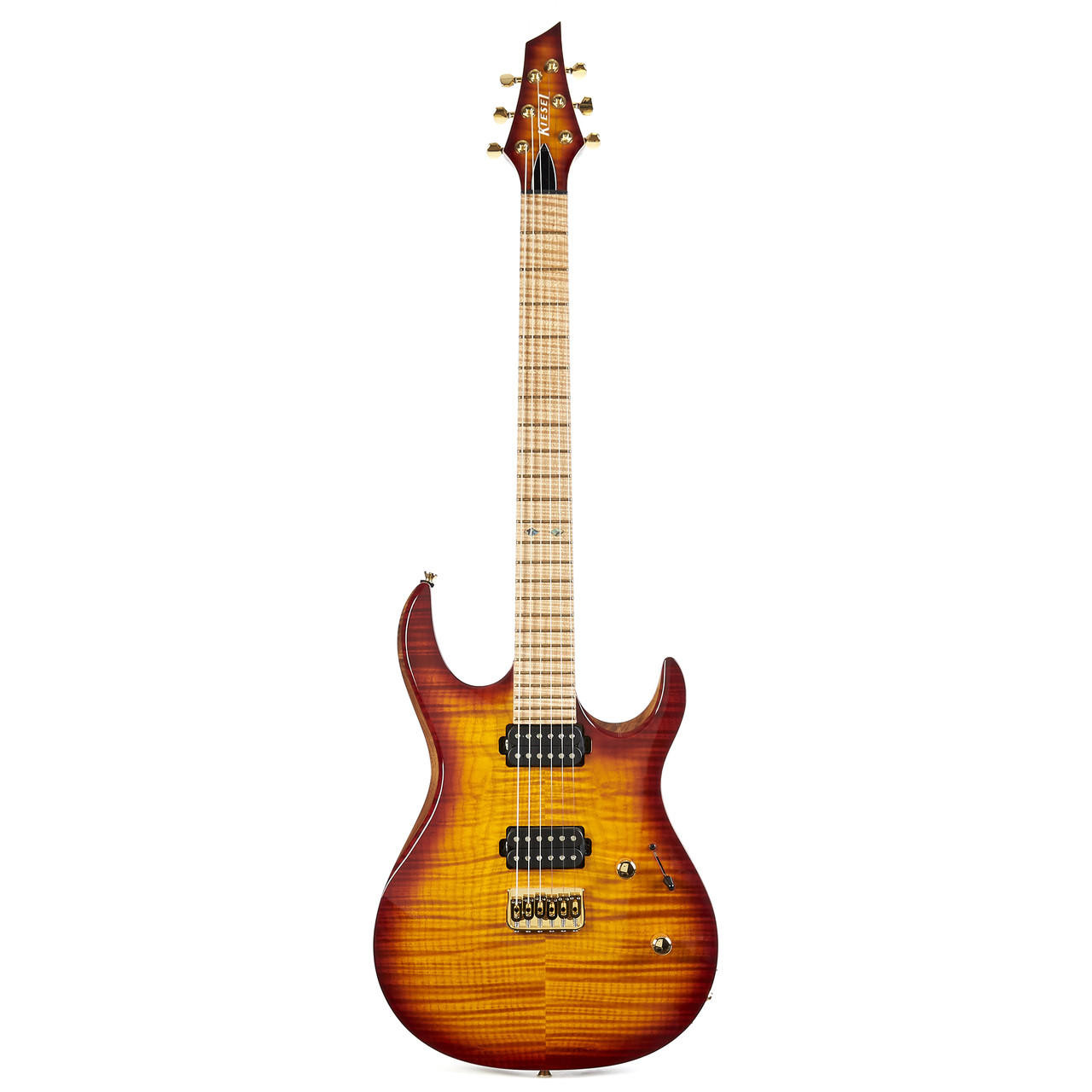 Used Kiesel DC600 Flame Maple Solid Body HH - Sunset Burst | Cream