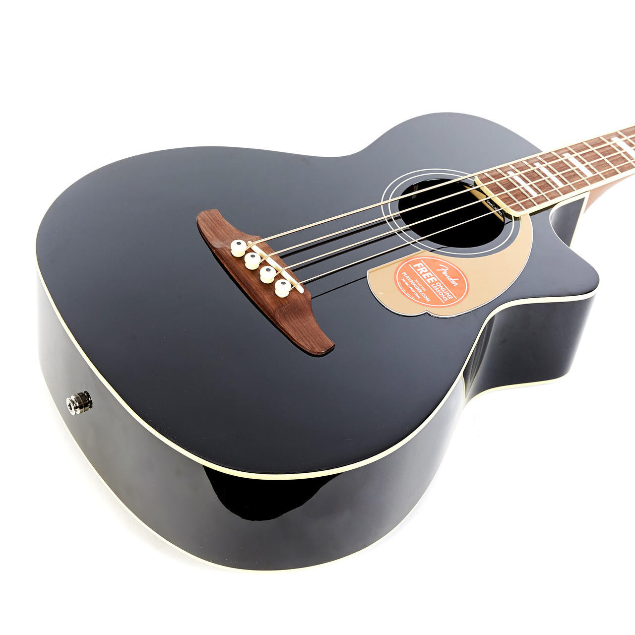 Fender Kingman Acoustic Electric Bass Walnut - Black | Cream City