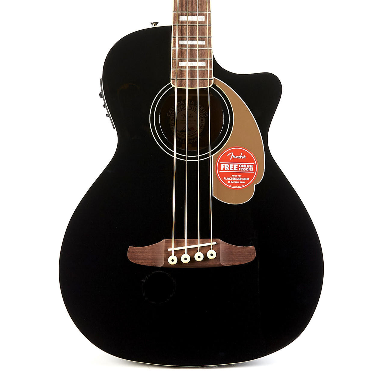 Fender Kingman Acoustic Electric Bass Walnut - Black | Cream City
