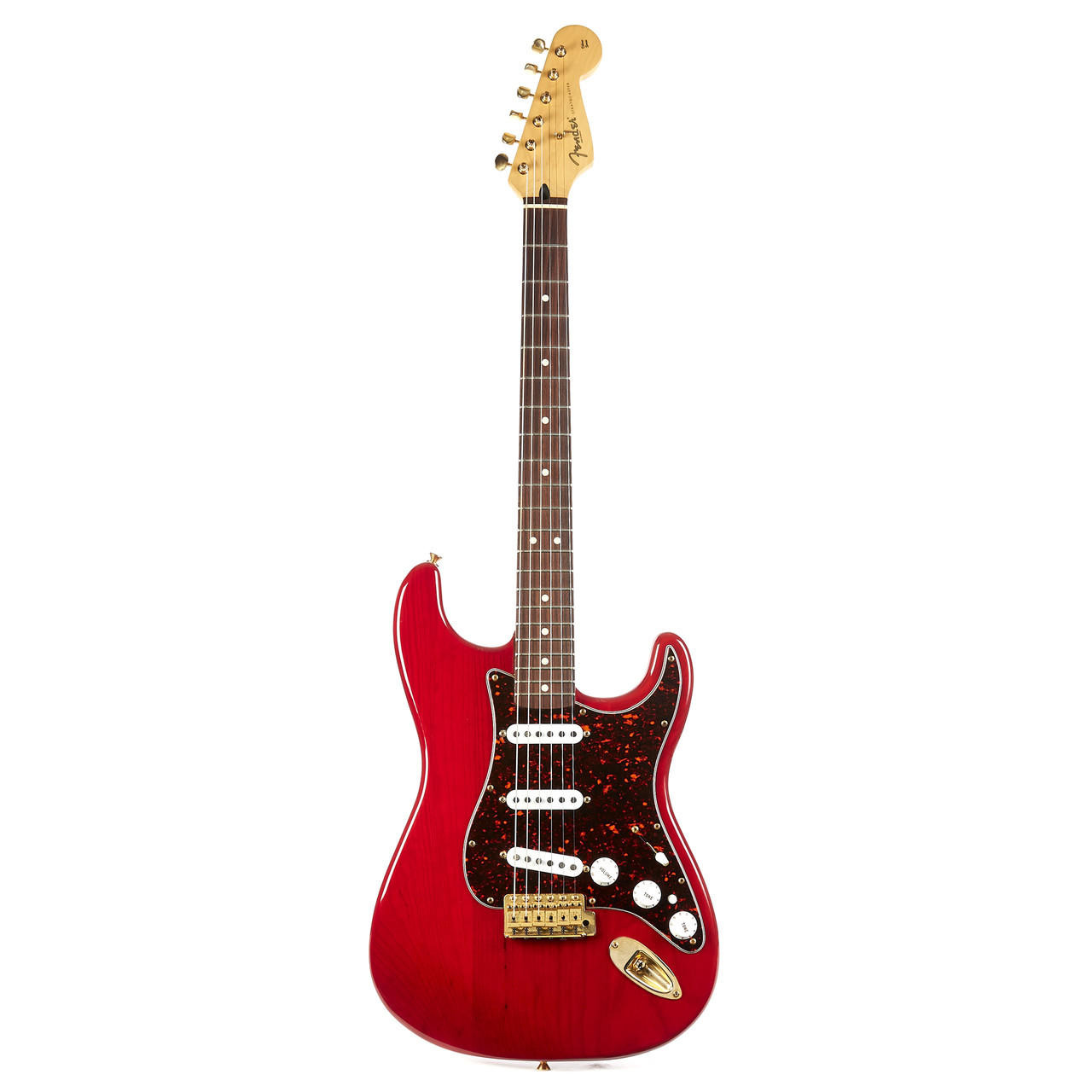 Used Fender Deluxe Series Super Stratocaster Crimson MIM 2000