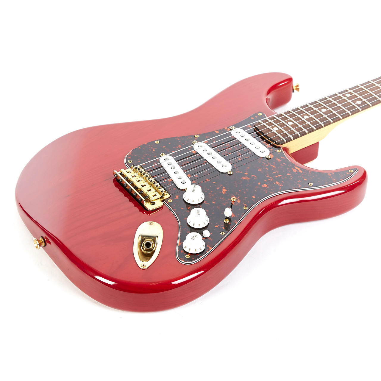 Used Fender Deluxe Series Super Stratocaster Crimson MIM 2000