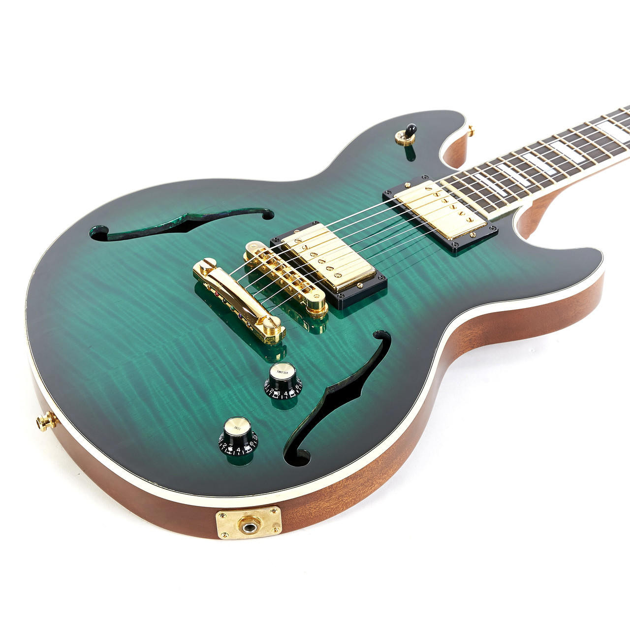 Used Gibson Vegas High Roller Green Burst Flame Top 2006 | Cream