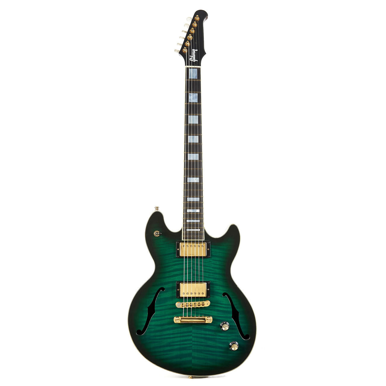 Used Gibson Vegas High Roller Green Burst Flame Top 2006 | Cream