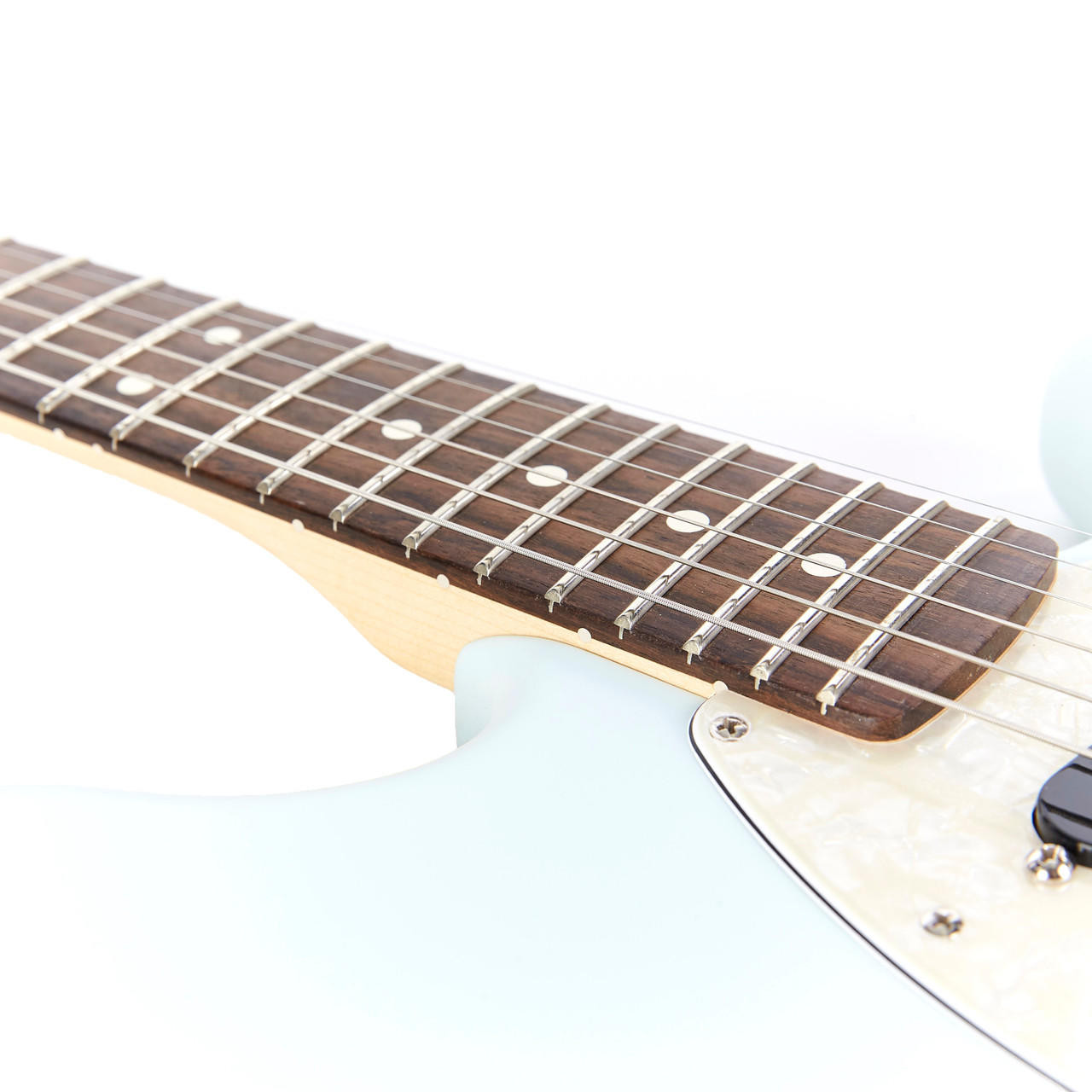 Used Fender American Performer Mustang - Satin Sonic Blue | Cream