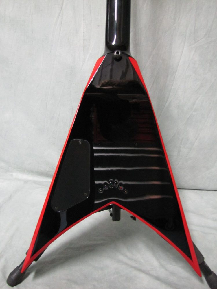 Jackson KVXT King V Black with Blood Red Bevels Electric Guitar