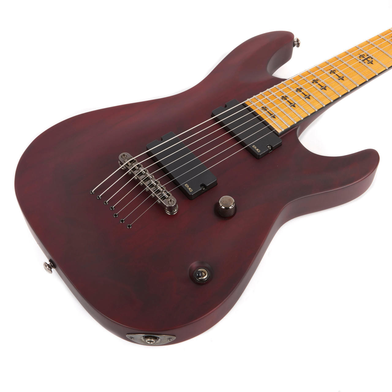 Used Schecter Jeff Loomis 7-String Vampyre Red Satin 2010 | Cream