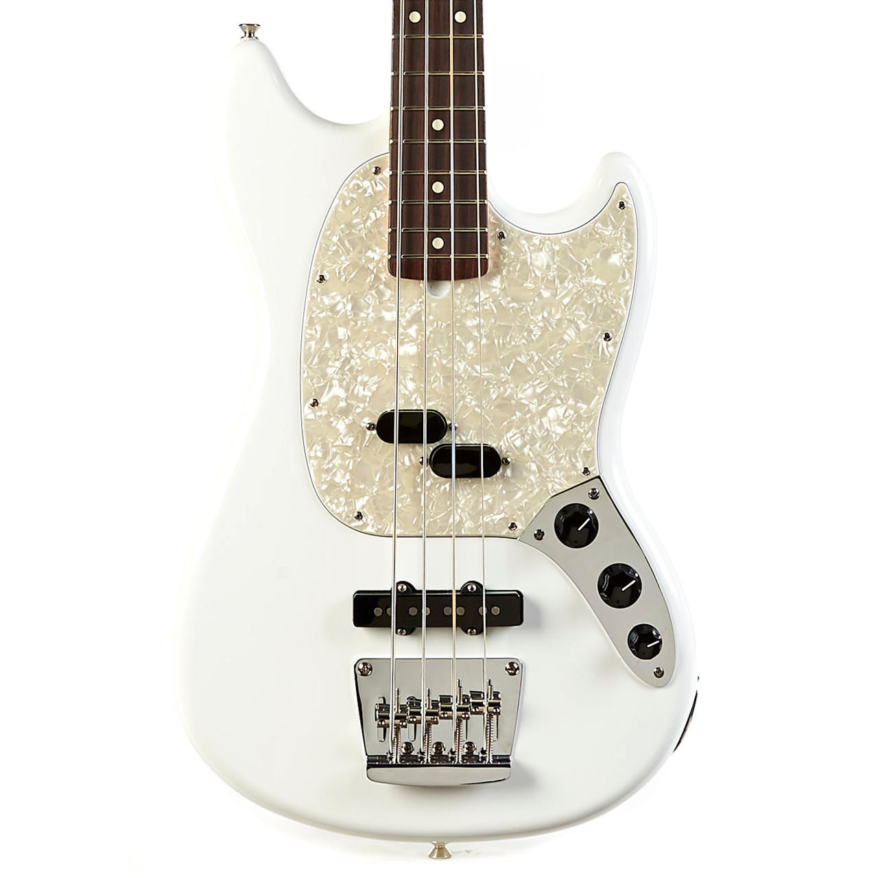 Used Fender American Performer Mustang Bass in Arctic White