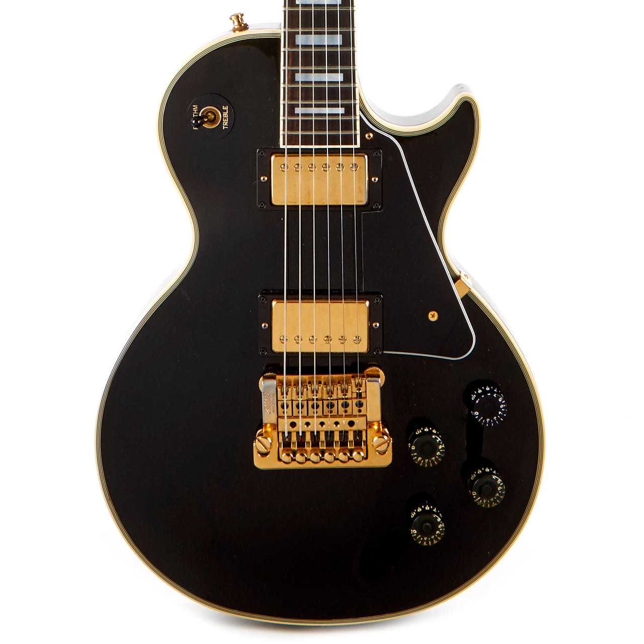 Vintage Gibson Les Paul Custom Ebony Factory Kahler 1986 | Cream