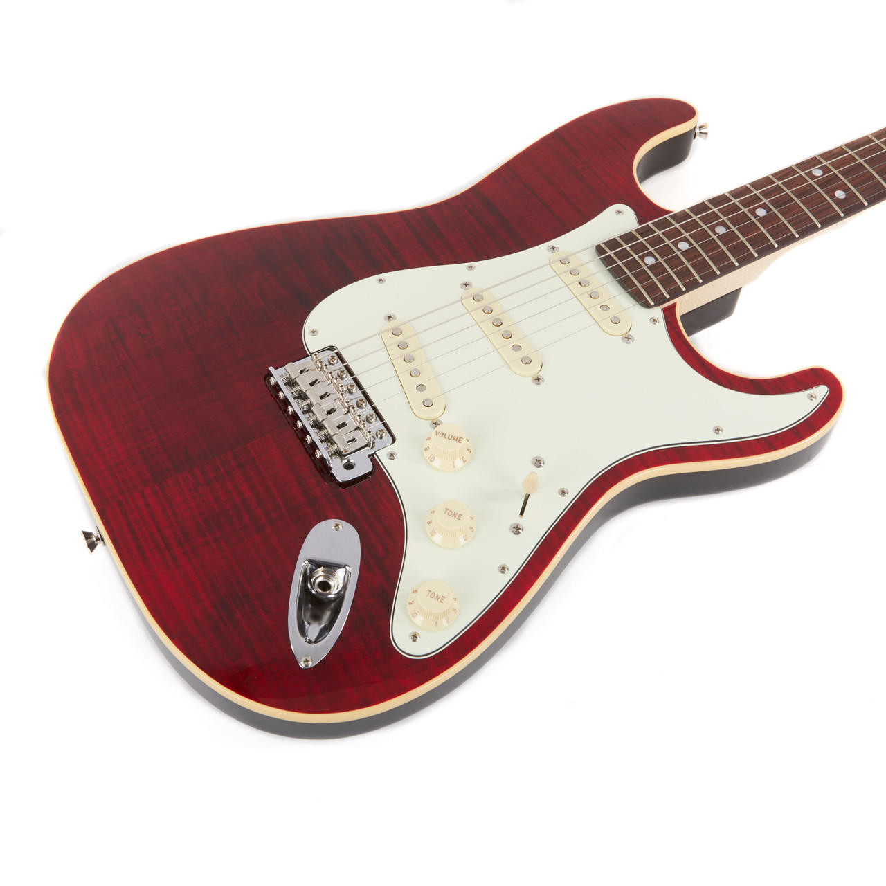 Used Fender Aerodyne Classic Stratocaster Crimson Red Transparent
