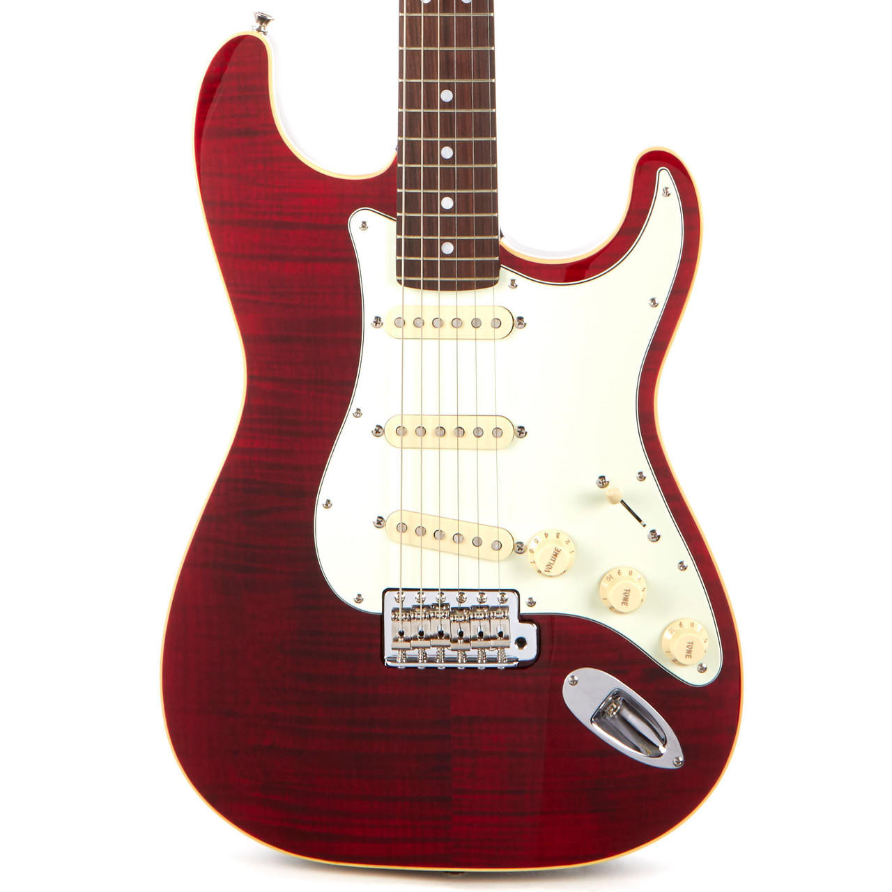 Used Fender Aerodyne Classic Stratocaster Crimson Red Transparent