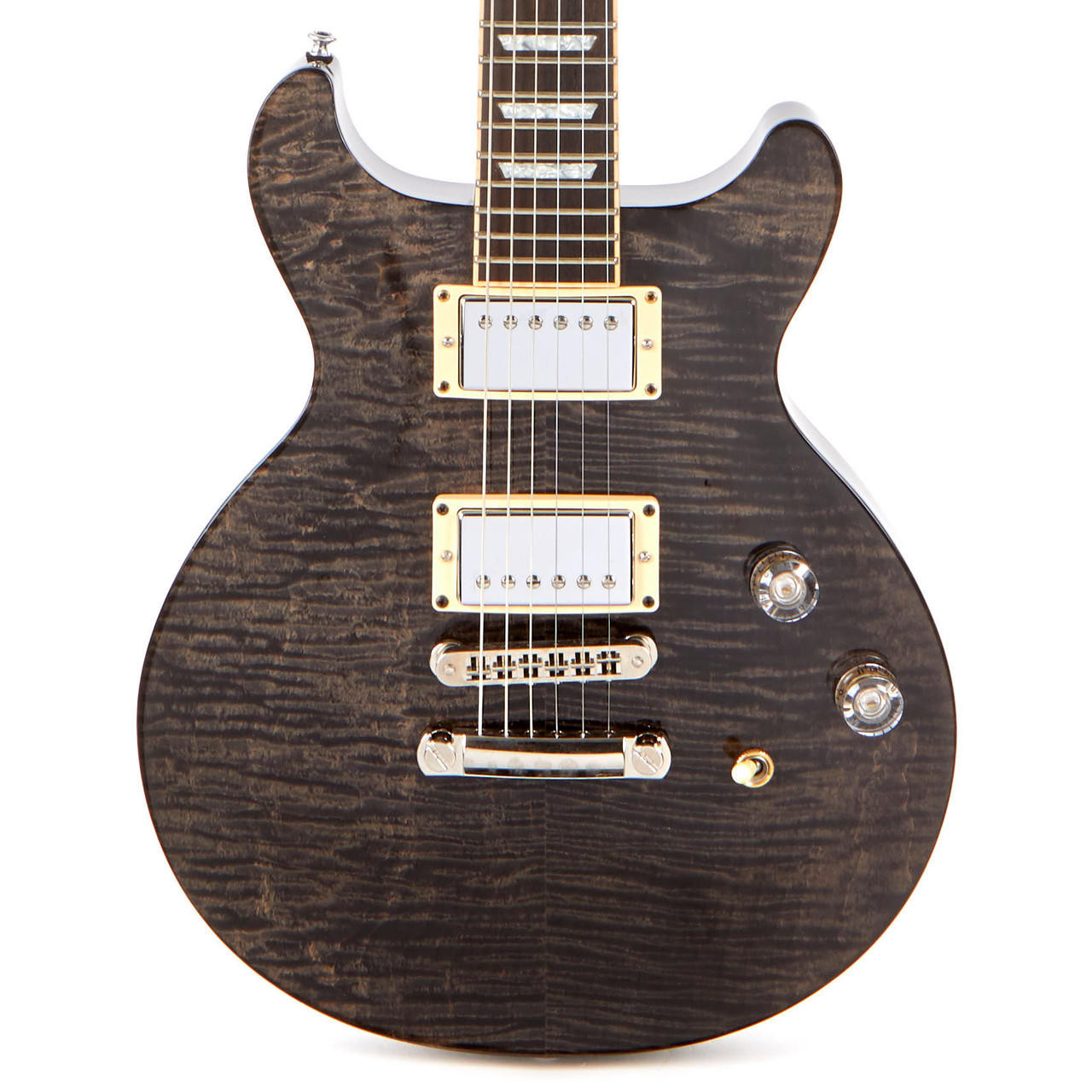 Used Gibson Les Paul DC Standard Charcoal Flame Top 2001 | Cream