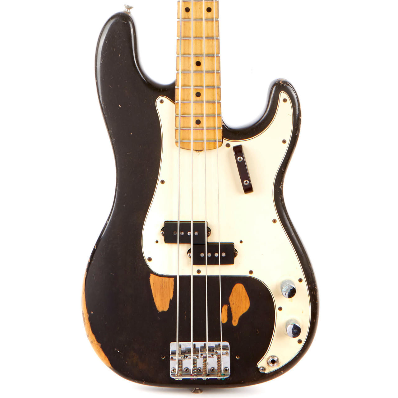 Vintage Fender Precision Bass Custom Color Black 1972 | Cream City